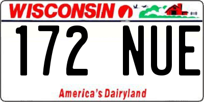 WI license plate 172NUE