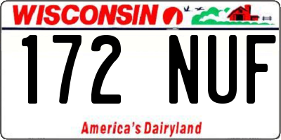 WI license plate 172NUF