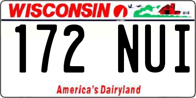 WI license plate 172NUI