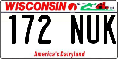 WI license plate 172NUK