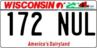 WI license plate 172NUL