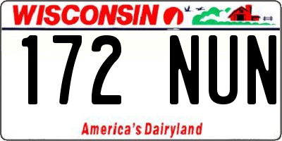 WI license plate 172NUN