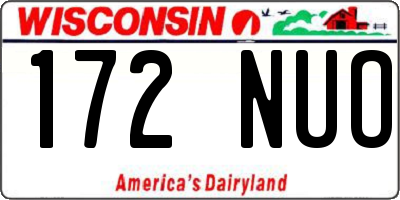 WI license plate 172NUO