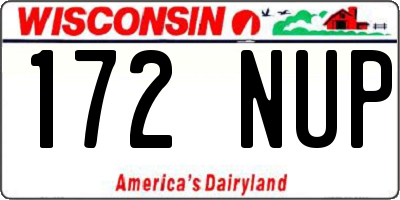 WI license plate 172NUP