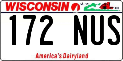 WI license plate 172NUS