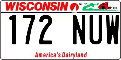 WI license plate 172NUW