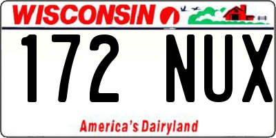 WI license plate 172NUX