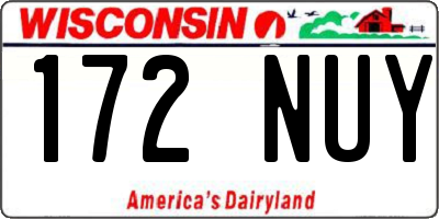 WI license plate 172NUY