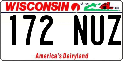 WI license plate 172NUZ