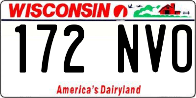 WI license plate 172NVO
