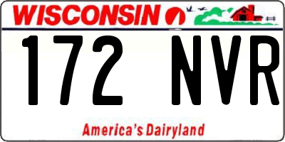 WI license plate 172NVR