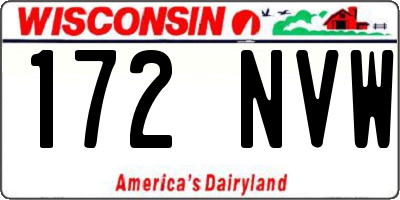 WI license plate 172NVW
