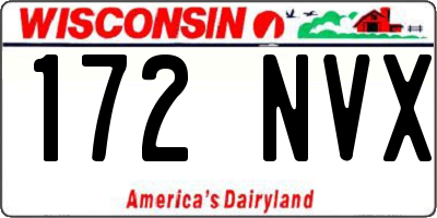 WI license plate 172NVX