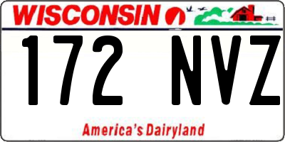 WI license plate 172NVZ