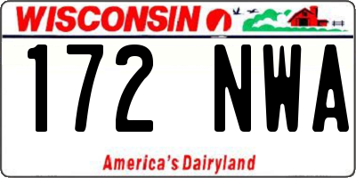WI license plate 172NWA