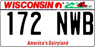 WI license plate 172NWB