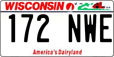 WI license plate 172NWE