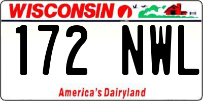 WI license plate 172NWL