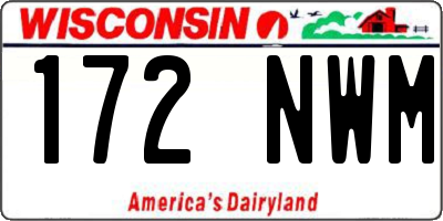 WI license plate 172NWM