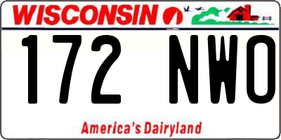 WI license plate 172NWO