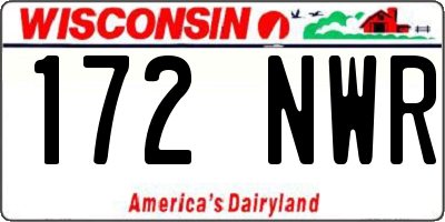 WI license plate 172NWR