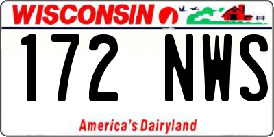 WI license plate 172NWS