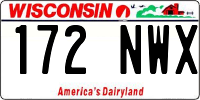 WI license plate 172NWX