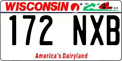 WI license plate 172NXB
