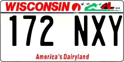 WI license plate 172NXY