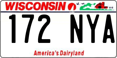 WI license plate 172NYA