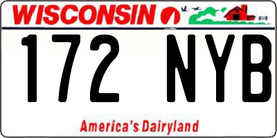 WI license plate 172NYB