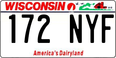 WI license plate 172NYF