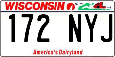 WI license plate 172NYJ