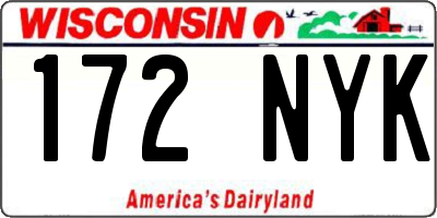 WI license plate 172NYK