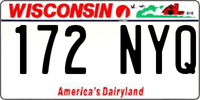 WI license plate 172NYQ
