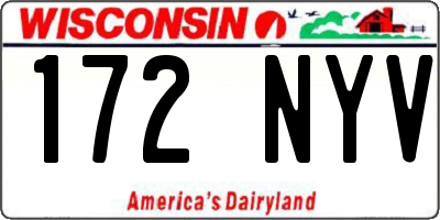 WI license plate 172NYV