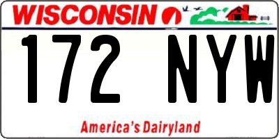 WI license plate 172NYW
