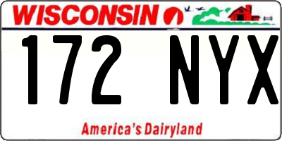 WI license plate 172NYX