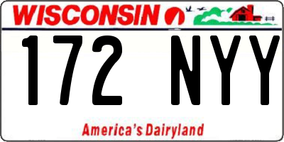 WI license plate 172NYY
