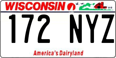 WI license plate 172NYZ