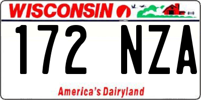 WI license plate 172NZA