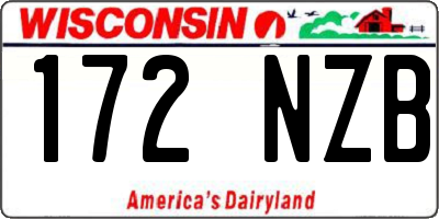 WI license plate 172NZB
