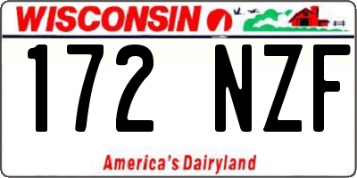 WI license plate 172NZF