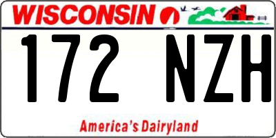 WI license plate 172NZH