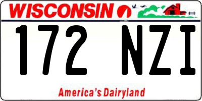 WI license plate 172NZI