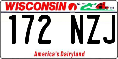WI license plate 172NZJ