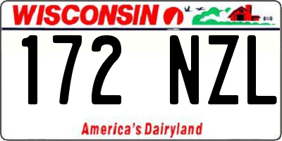 WI license plate 172NZL