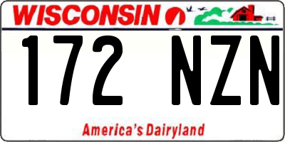 WI license plate 172NZN