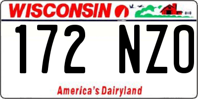 WI license plate 172NZO