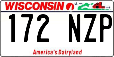 WI license plate 172NZP